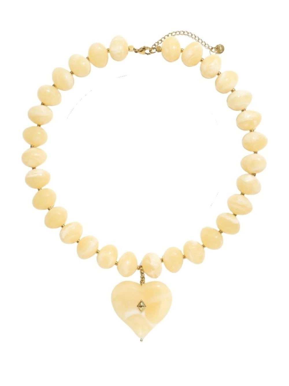 NEW! Cream Beaded Heart Pendant Necklace 🍨 A1-30